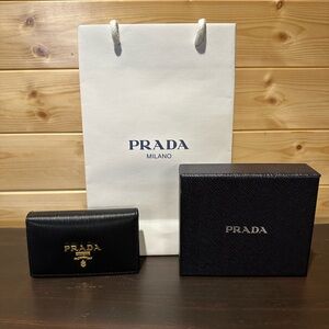 BNWT authentic PRADA saffiano leather black card holder